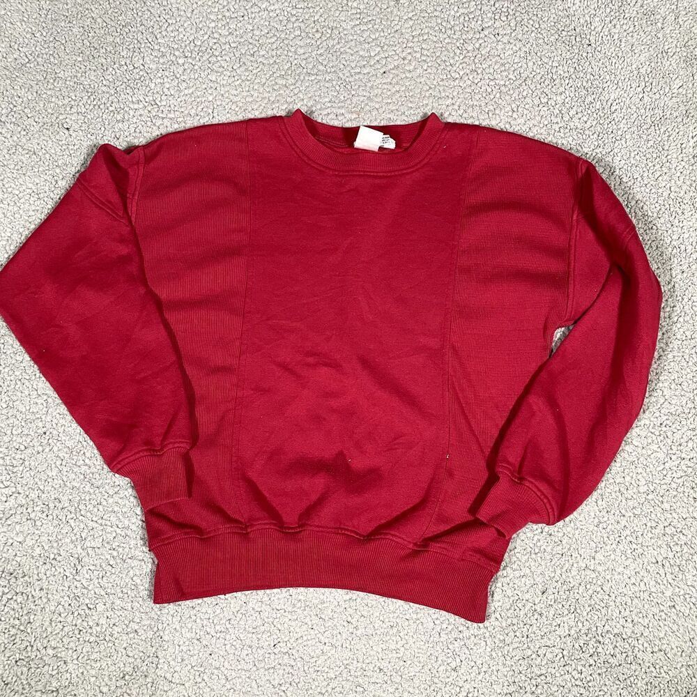Vintage Green LIne Sweatshirt Women's Pullover Crewneck Red Sweater 80s 90s L